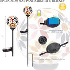VCUTEKA Solar Garden Lights, Mosaic Solar Lights Outdoor Decor Pathway Light - Image 2