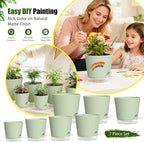 Plant Pots 4/5/5.5/6/6.5/7/8 Inch Self Watering Pots, 7 Pack Plastic Planters - Image 6
