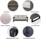 Belord Wicker Patio Furniture 5 Piece Outdoor Sofa Set, Oversize Outdoor Swivel - Image 8