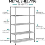 IZEUK 4250 LBS Garage Shelving Wide Storage Shelves 5 Tier Metal Shelves Heavy - Image 5