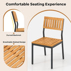 Tangkula 6 Pieces Outdoor Acacia Wood Dining Set, Patio Table and Chairs Set - Image 6