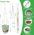 Hanging Planters for Indoor Outdoor Plants, 2 Pack Self Watering Hanging Pot - Image 2