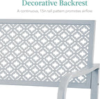 Best Choice Products Outdoor Bench 2-Person Metal Steel Benches Furniture - Image 5