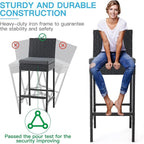ECOTOUGE Wicker Bar Stools Set of 4, Outdoor Rattan Barstools Counter Height - Image 4