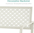 Best Choice Products Outdoor Bench 2-Person Metal Steel Benches Furniture - Image 5