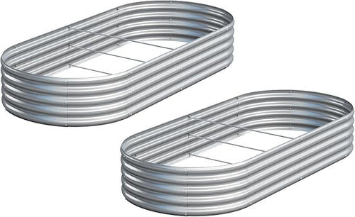 2PCS 6x3x1ft Galvanized Metal Raised Garden Bed Kit, Outdoor Planter Box by Easllre