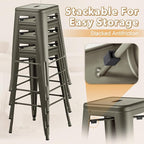 Furmax 30 Inch Metal Bar Stools Set of 4, Counter Height Backless Stools - Image 5