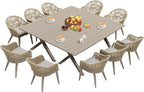 PURPLE LEAF 12 Pieces Patio Dining Set by PURPLELEAF