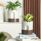 Nihow Self Watering Plant Pot: 6 Inch Ceramic Planter - Image 5