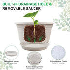 Large 4 Pack 13 inch Plant Pots, Round Plastic Pots - Image 3