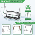 2-Person Metal Porch Swing, Heavy Duty 550LB Capacity, Garden and Balcony - Image 2