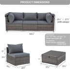 HOMREST 6 Pieces Patio Furniture Sets, Outdoor Daybed - Image 2
