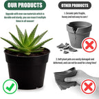 50 Pack 6 Inch Nursery Pots, Plastic Flower Pots, Thick Plant Pots - Image 4