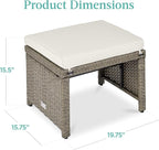 Best Choice Products Set of 2 Wicker Ottomans, Additional Seating, Side Table - Image 7