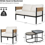 Grand patio 6-Piece Wicker Outdoor Furniture Set - Image 2