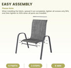 UDPATIO Patio Chairs Set of 8, Stackable Outdoor Dining Chairs - Image 8