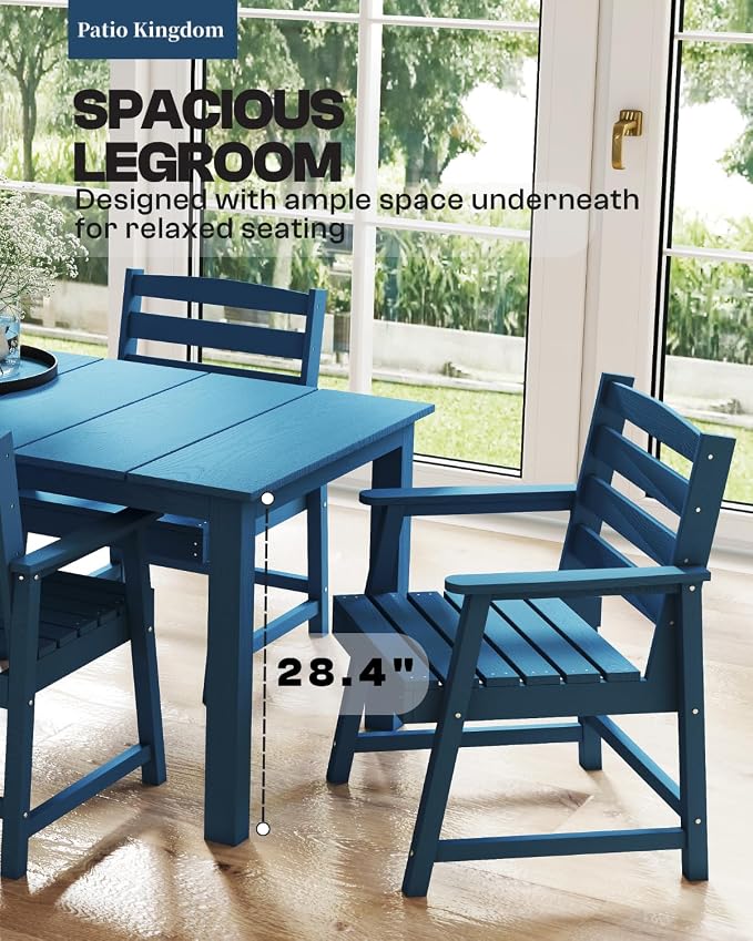 7-Piece Navy Blue Outdoor Dining Set - Image 5
