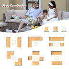 7 Piece Outdoor Patio Furniture Sets, Outdoor Wicker Conversatin Set w Glass - Image 7