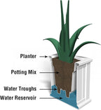 Mayne Cape Cod 16-Inch Square Planter – Self-Watering, Weather-Resistant Planter - Image 5