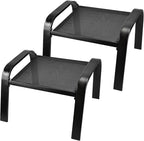 Outdoor Footstools All Weather Ottomans Solid Steel Frame Footrest Seat Side by Deguifei