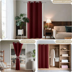 Joydeco Blackout Door Curtain for Doorway Privacy 72 Inches Long, Grommet - Image 4