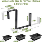 4 Pack Window Box Brackets, No Drill Adjustable Planter Box Brackets, Heavy - Image 6
