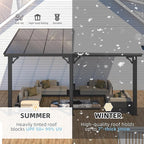 AECOJOY 10' x 14' Adjustable Height Outdoor Lean to Gazebo Pergola - Image 6