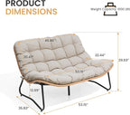 Crestlive Products Outdoor Loveseat 3PCS, Outdoor Sofa Set, All-Weather Boho - Image 2