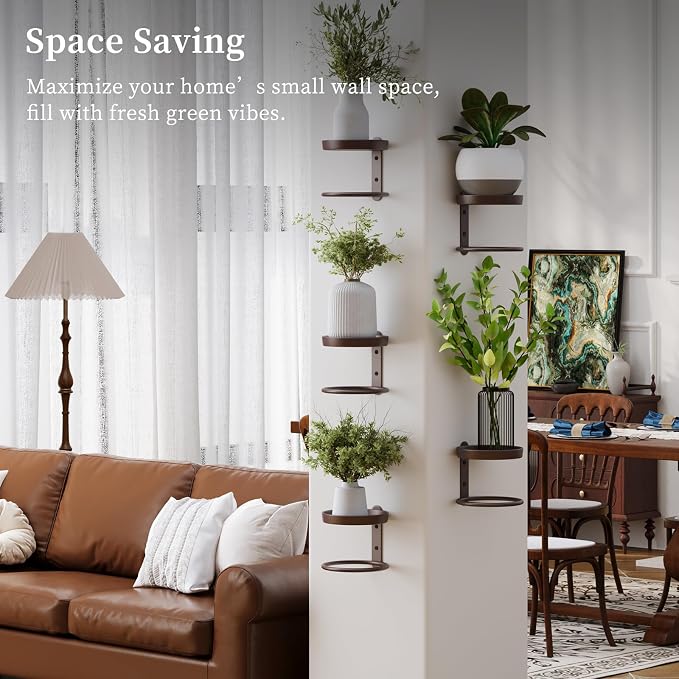 Metal Wall Planters Mid Century Modern Floating Shelves - Image 4