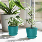 7 inch Flower Pots, 5 Pack Plant Pots - Image 7