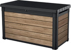 Keter Ashwood 100 Gallon Resin Deck Box Organization and Storage by Keter