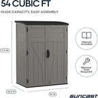 Suncast Outdoor Storage Cabinet Waterproof Resin Vertical Outdoor Storage Shed - Image 9