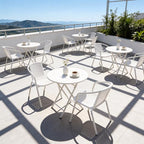 VINGLI PE Rattan Outdoor Dining Chairs Set of 2, Plastic Stackable Patio Chairs - Image 8