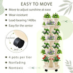 Umigy 2 Set of 7 Tier Vertical Planter Stackable Tower Planters Strawberry Herb - Image 4