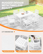 HDPE Patio Dining Set, 5-Piece Outdoor Table and Chairs - Image 8