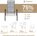 TLSUNNY Patio Chairs, Stackable Textilene Outdoor Dining Furniture - Image 4