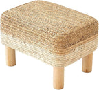 Ottoman Foot Stool Rectangular Footrest Natural Seagrass Footstool by ALeesing