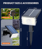 Solar Spotlights Outdoor Waterproof IP67, 4 Pack Adjustable Wall&Ground Solar - Image 5