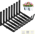 LukLoy Window Planter Box Brackets, 8 Pack Adjustable Heavy Duty Wall Mount by LukLoy
