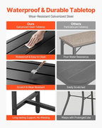 VEVOR Outdoor Bar Table, 63 x 15 in Patio Bar Table, Waterproof Top & Sturdy - Image 5