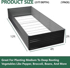 Vengarus 12x4x2FT Galvanized Raised Garden Bed Kit, Large Rectangle Elevated - Image 2