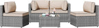 Shintenchi 5 Pieces Outdoor Patio Furniture Sets, Patio Sectional Sofa Couch - Image 7