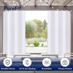 PureFit Outdoor Curtains for Patio Waterproof Weatherproof, UV Resistant - Image 3