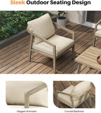 Patio Sofa Chairs Set of 2, Never-Rust Aluminum Outdoor Armchair - Image 8