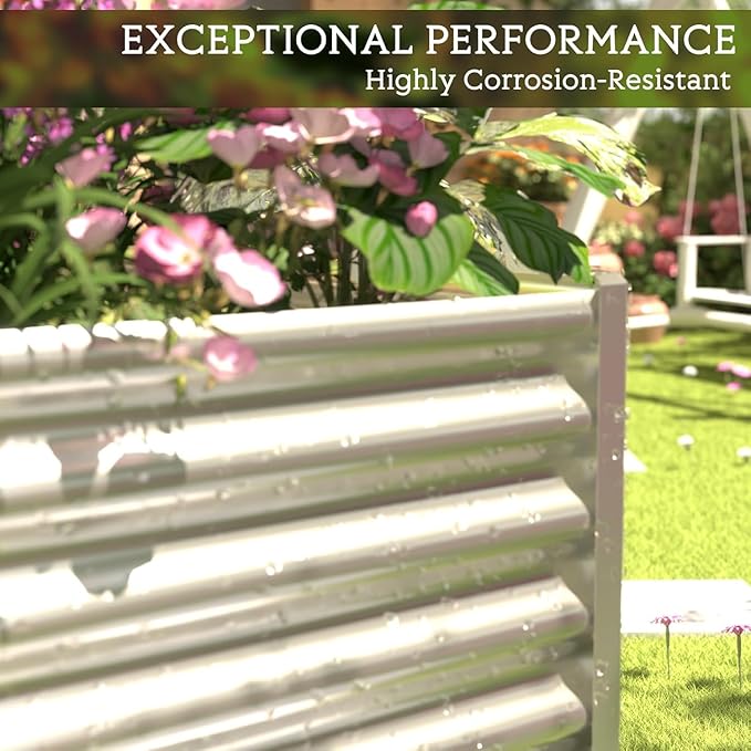 FRIZIONE 4pcs 4x2ft Galvanized Raised Garden Bed Outdoor, Above Ground Garden - Image 6