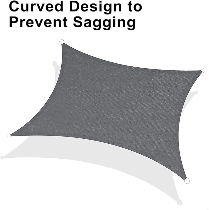LOVE STORY Custom Size 6'x7' Dark Grey Sun Shade Sail Rectangle UV Block Canopy - Image 6