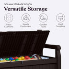 Keter Solana 70 Gallon Storage Bench Deck Box - Image 9