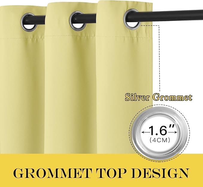 NICETOWN Paler Yellow Blackout Curtain - Image 5