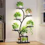 Plant Stand Indoor with Grow Lights, 7 Tiered Indoor Plant Shelf, Metal Plant by BACEKOLL