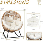 Shintenchi Egg Chair Outdoor, Oversized Outdoor Indoor Wicker Rocking Chair - Image 2